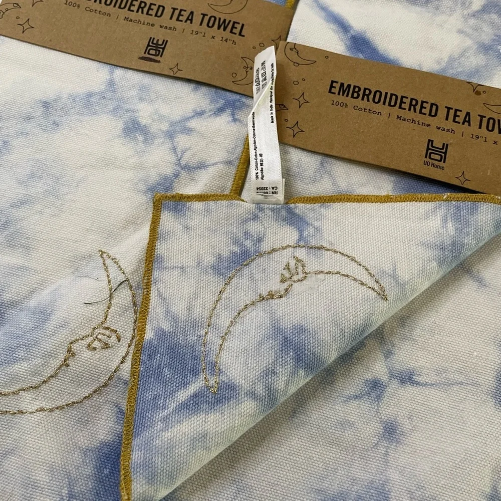 Set of 2 NWT Urban Outfitters Celestial Tie-Dye Tea Towels